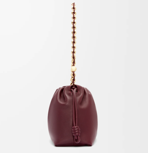 Loew Medium Flamenco Bag 30cm Dark Burgundy Lambskin