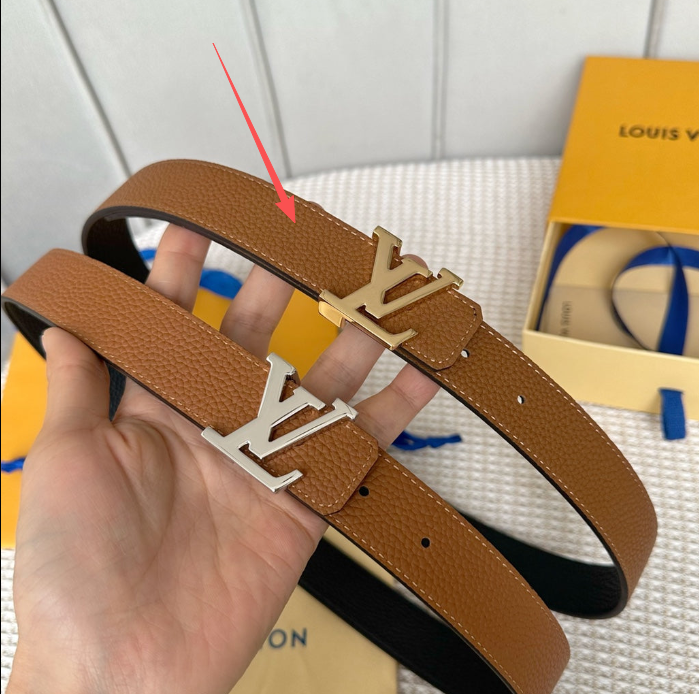 LV Reversible 30mm Belt Brown Black Taurillon Leather