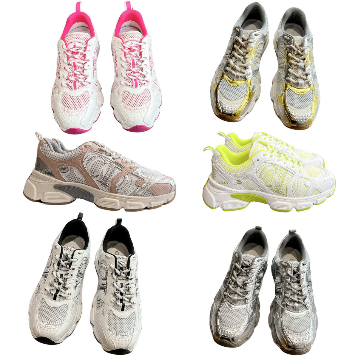 CD Chrono Sneaker Mesh with Leather-Effect Panels 241615