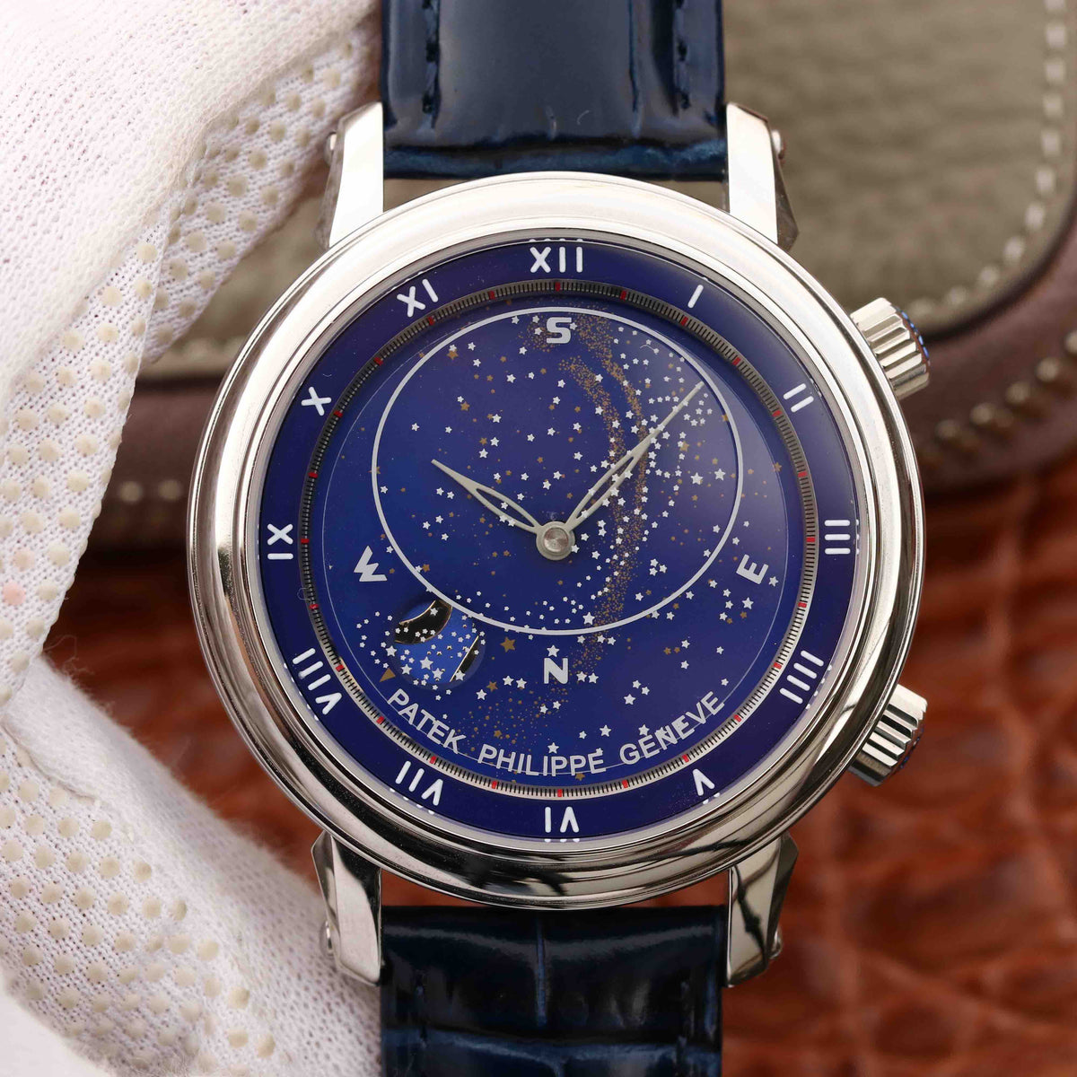 PATEK CELESTIAL SKY MOON WHITE GOLD 43MM BLUE DIAL