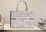 CD Book Tote Bag Grey Cotton