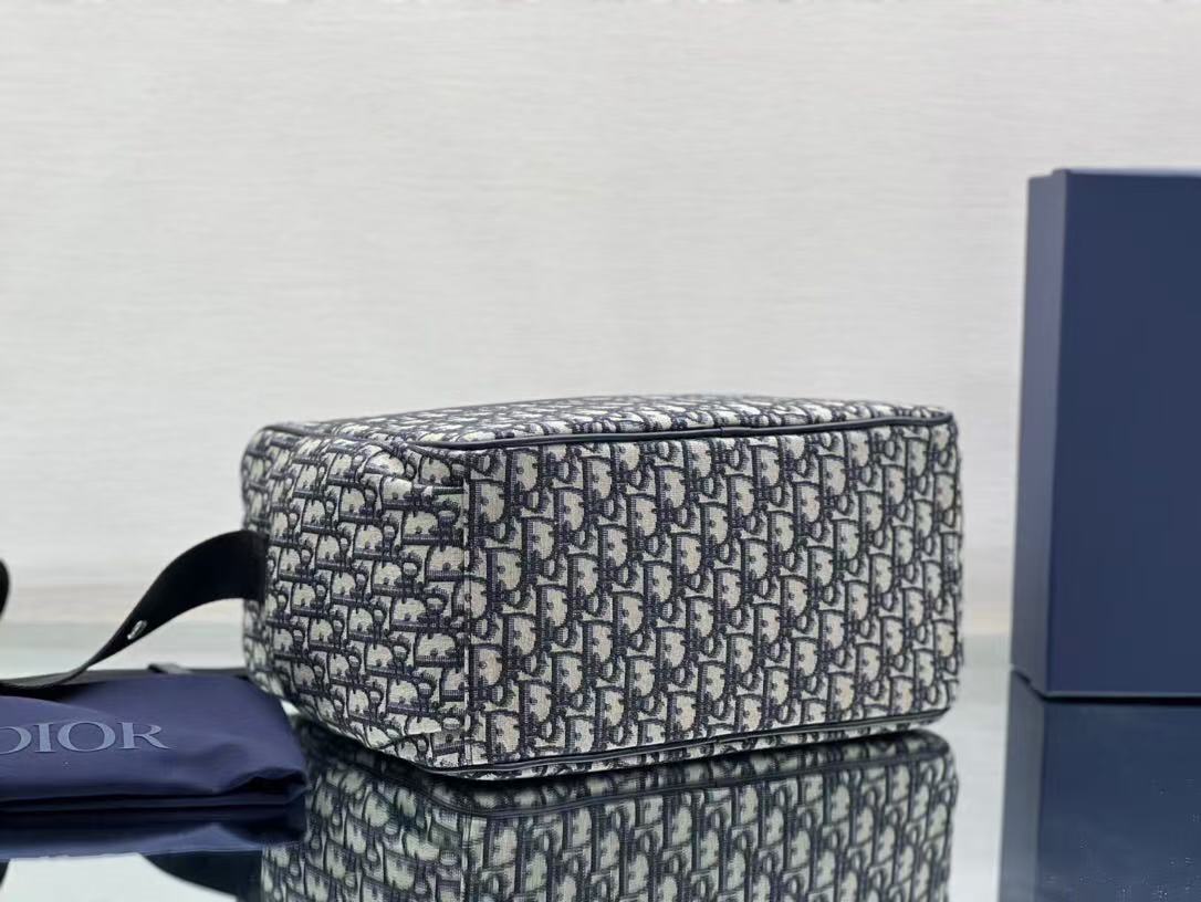 CD Changing Bag Beige and Blue jacquard fabric