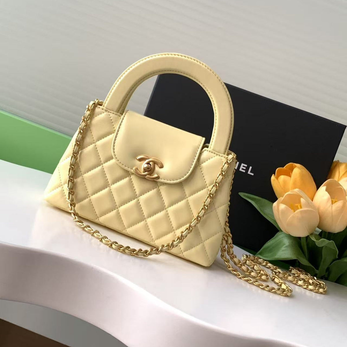 CC kelly Bag Light Yellow Calfskin