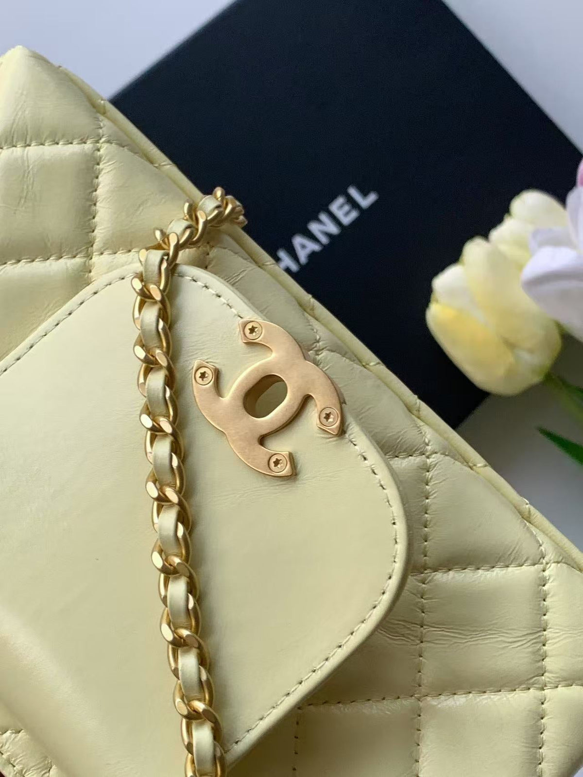 CC kelly Bag Light Yellow Calfskin