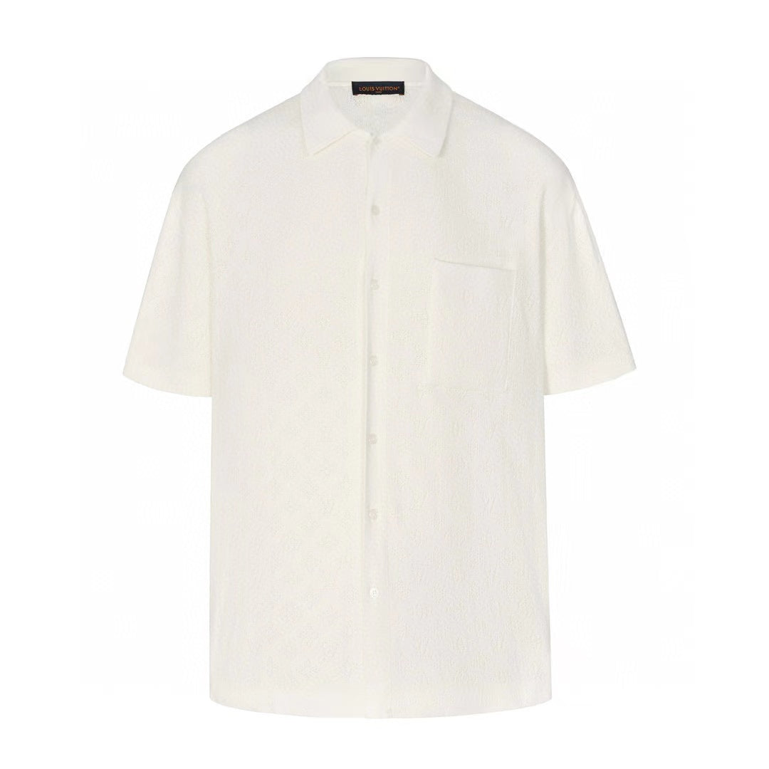 LV Short-sleeved Shirt White Wool