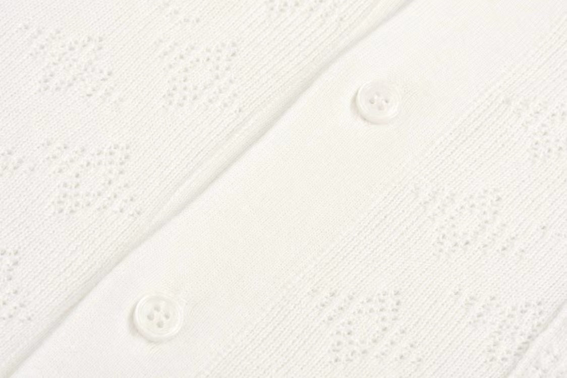 LV Short-sleeved Shirt White Wool