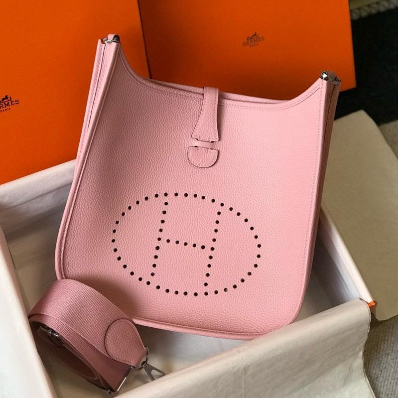 HM Evelyne 28 Togo Bag Pink