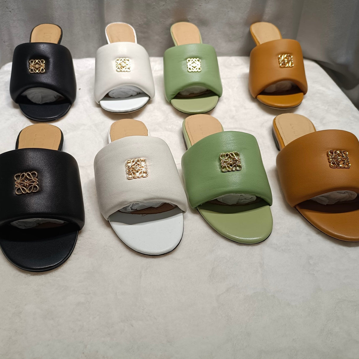 Loewe Anagram Padded Slide Multicolor Flat Sheepskin