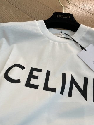 Celine Short sleeves T-shirt Black mix White Cotton