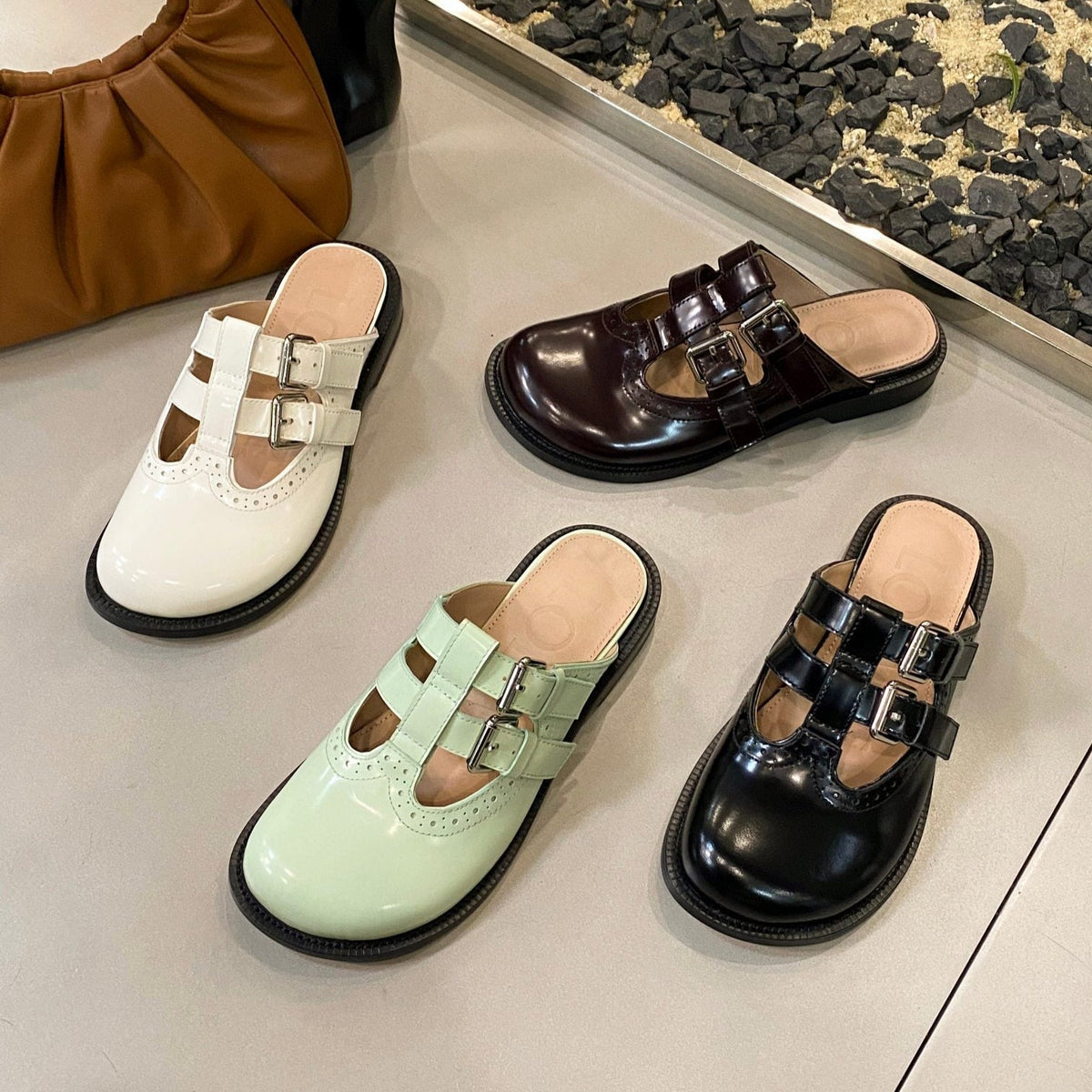 Loewe Campo Mary Jane Mule Multicolor Cowhide