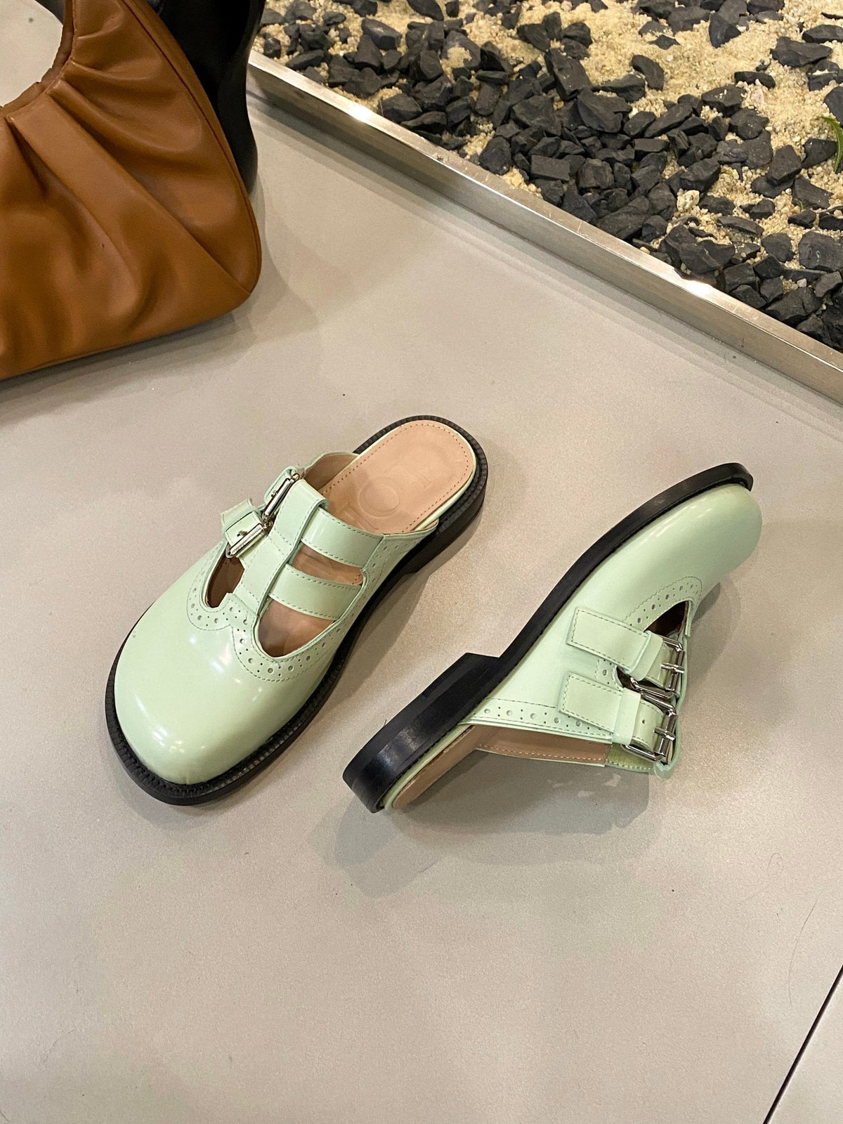 Loewe Campo Mary Jane Mule Multicolor Cowhide