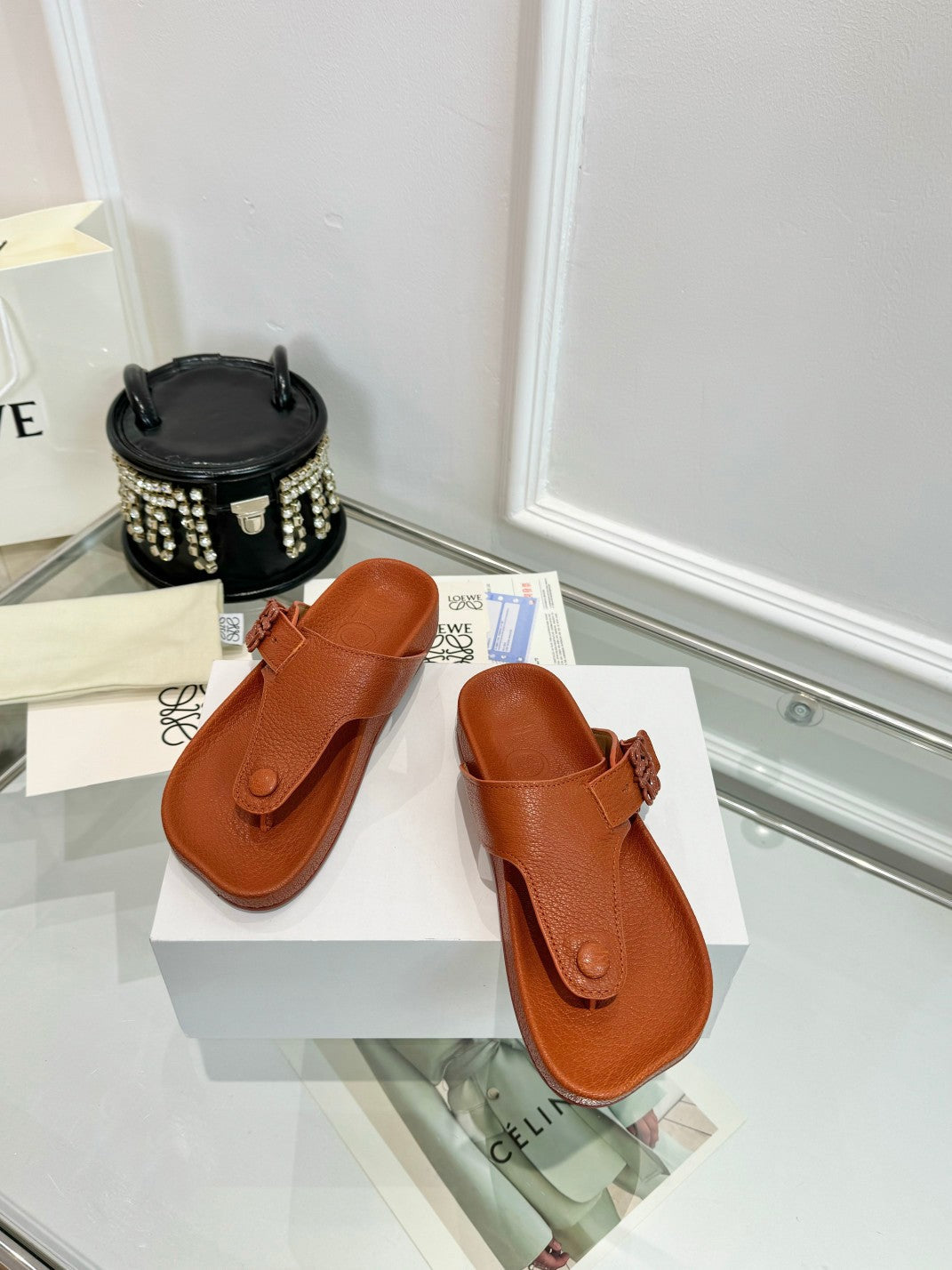 Loewe Ease Thong Muticolor Sheepskin