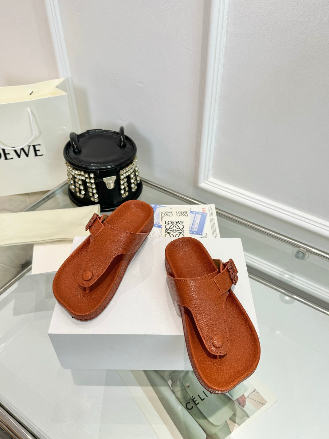 Loewe Ease Thong Muticolor Sheepskin