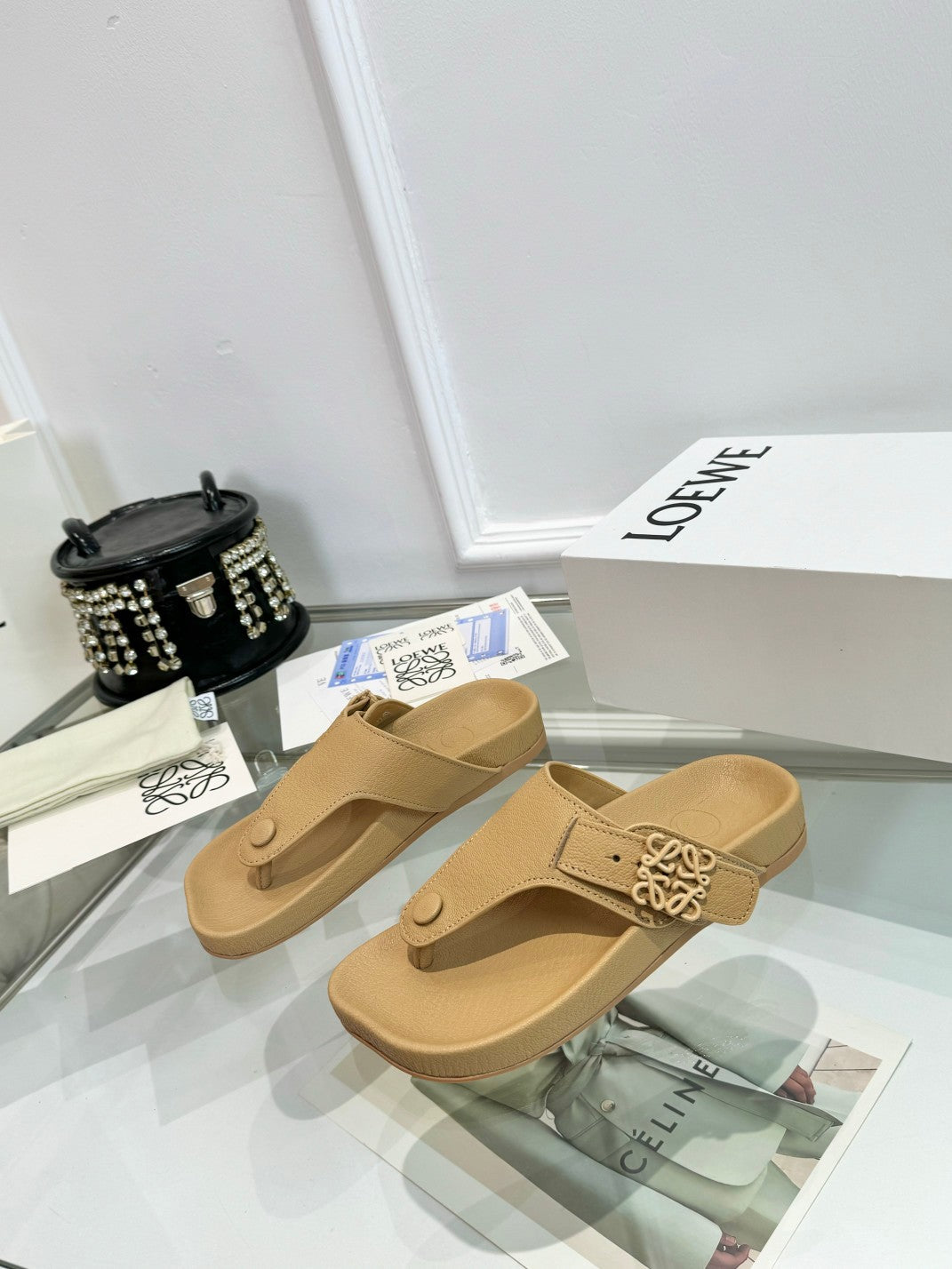 Loewe Ease Thong Muticolor Sheepskin