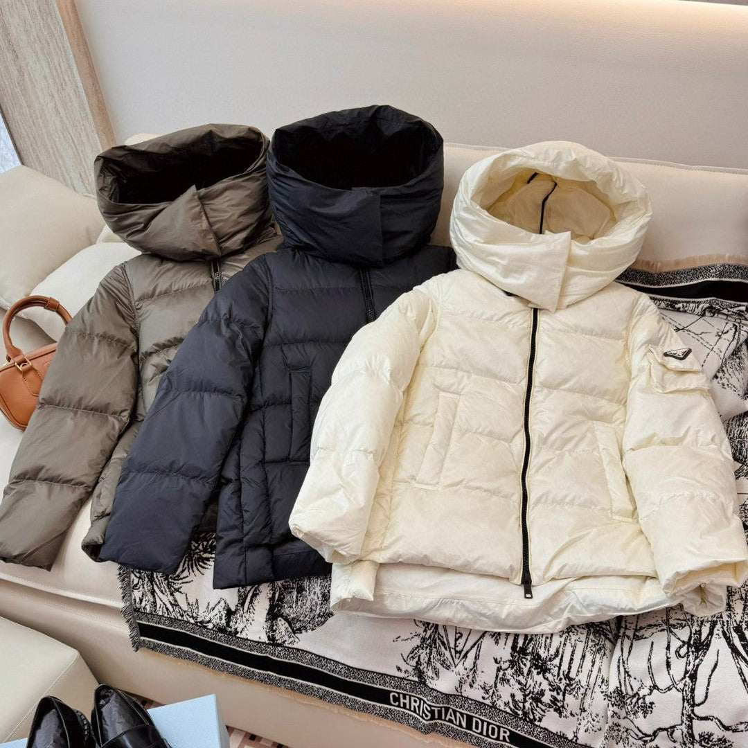 Prada 25 Hooded Coat Polyester Down 312061