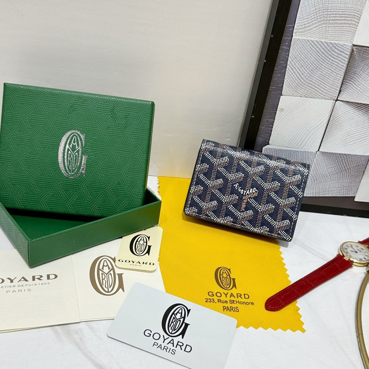 Goyard 2026 Malesherbes Card Holder 10.2cm Canvas Cowhide