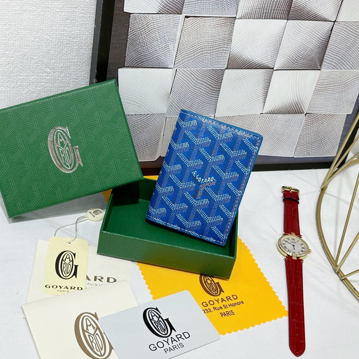 Goyard 2026 Saint-Marc Card Holder 10.7cm Cowhide Canvas 138404