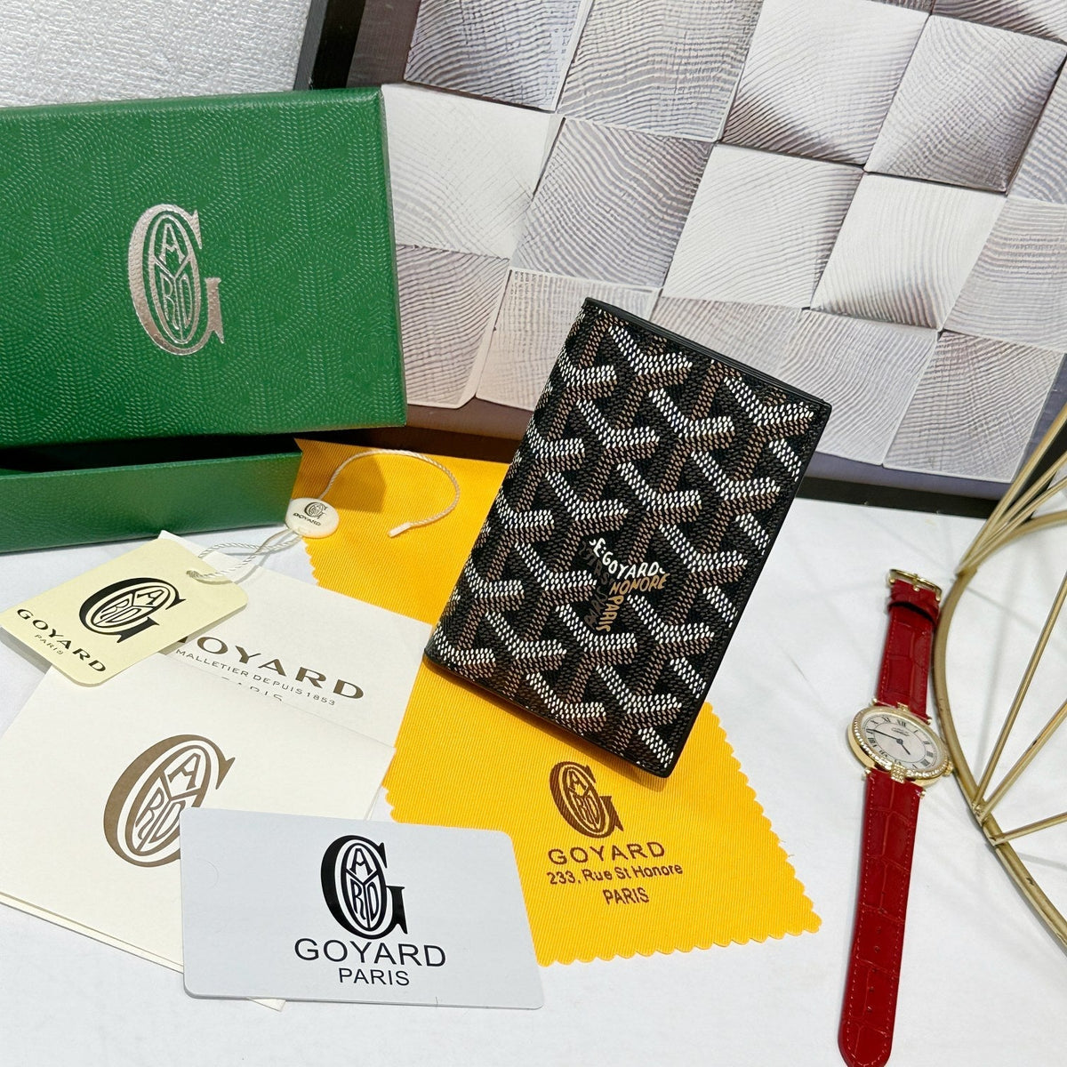 Goyard 2026 Saint-Pierre Card Wallet 11cm Cowhide Canvas 138416