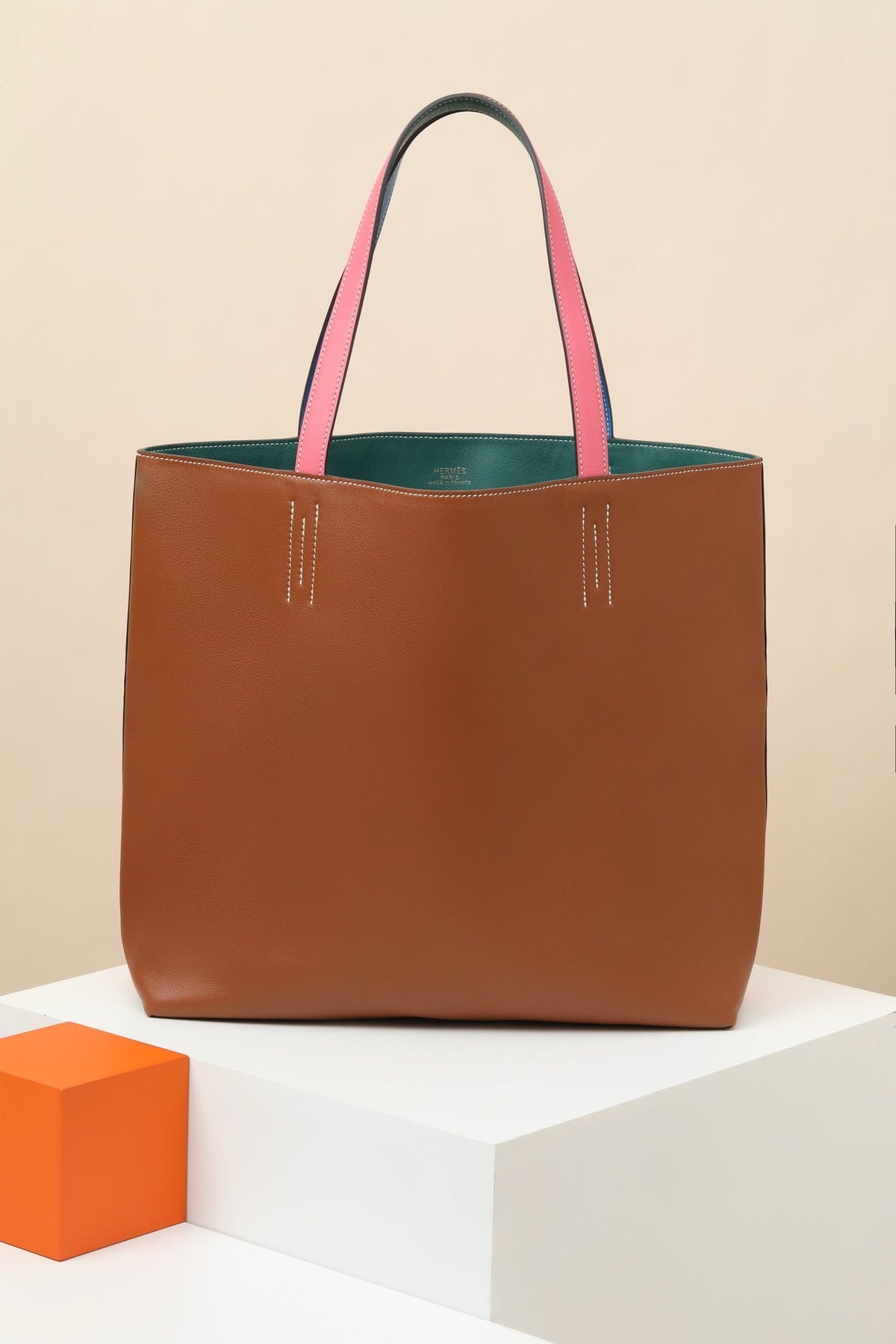 High-end Hermes 2026 Double Sens Tote Bag 35cm Clemence Leather