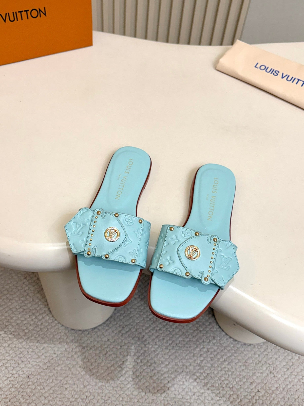 Louis Vuitton 2026 Frame Flats Mules Calfskin Leather 780573