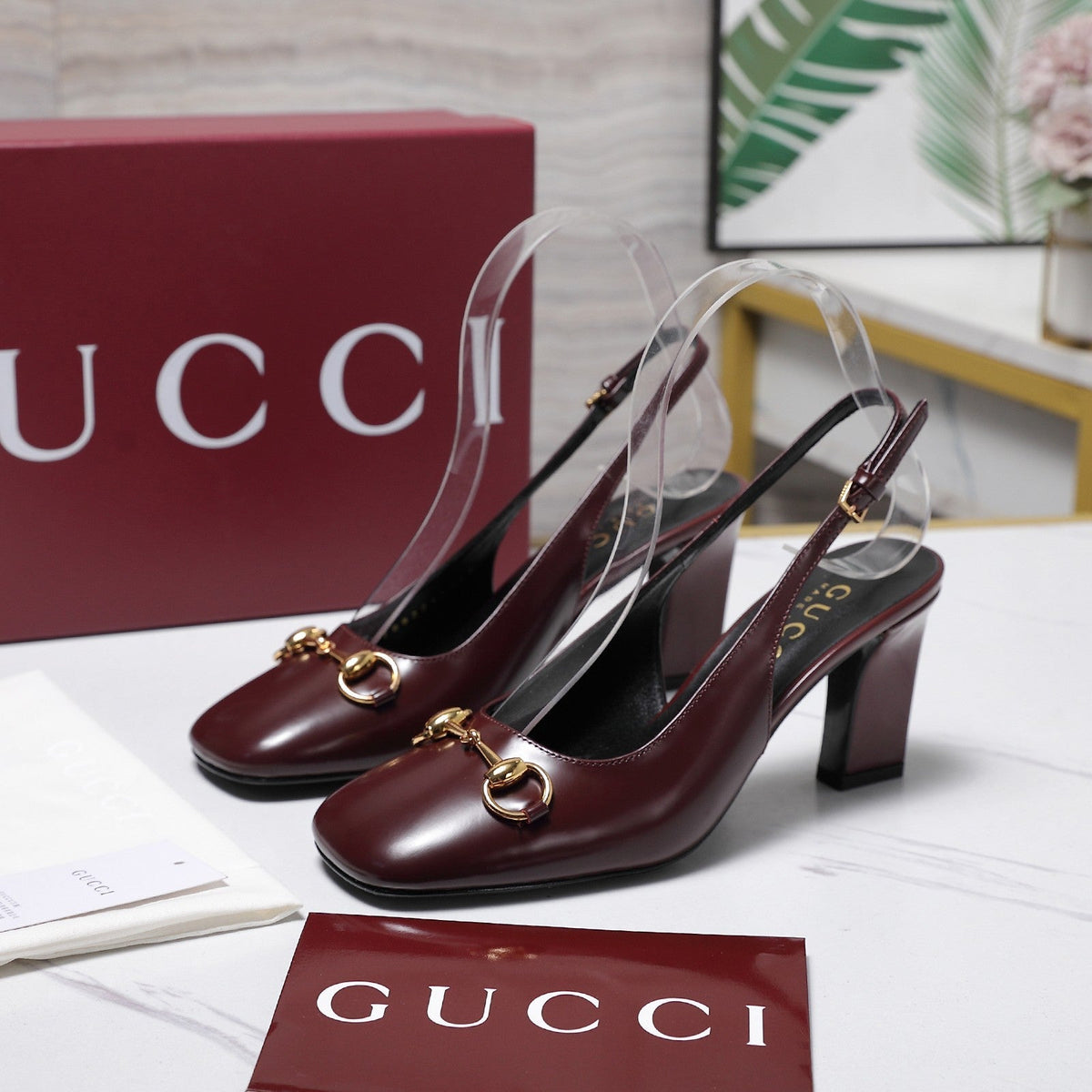 Gucci 2026 Slingback Pumps 75mm Cowhide Leather 758477
