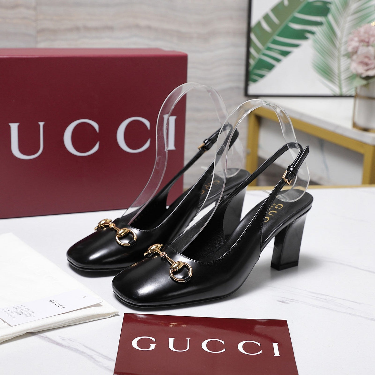 Gucci 2026 Slingback Pumps 75mm Cowhide Leather 758477