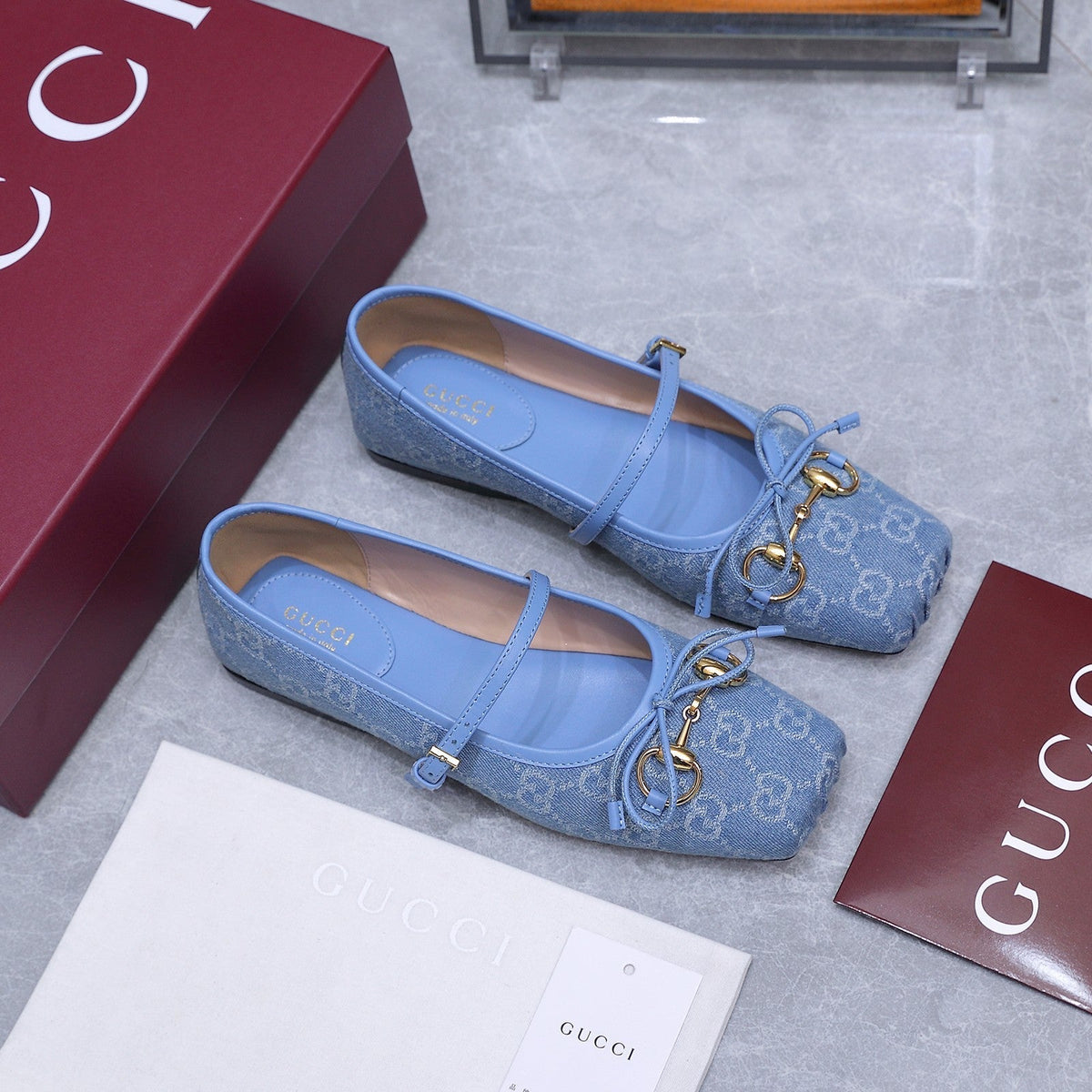 Gucci 2026 Mary Jane Ballet Flats Canvas 758536