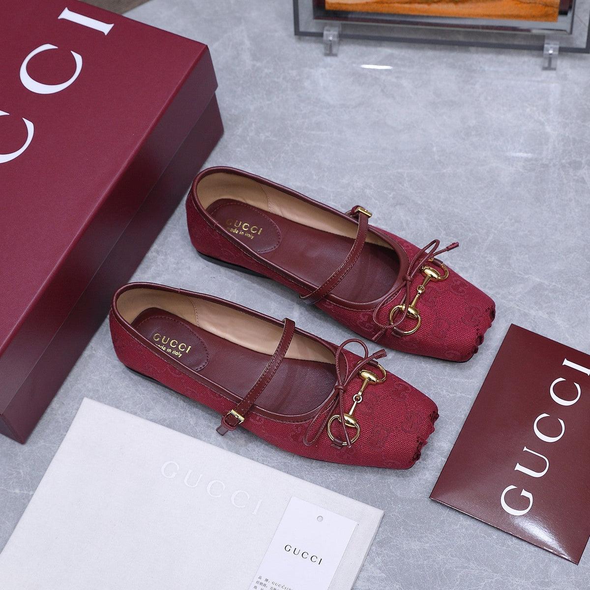 Gucci 2026 Mary Jane Ballet Flats Canvas 758536