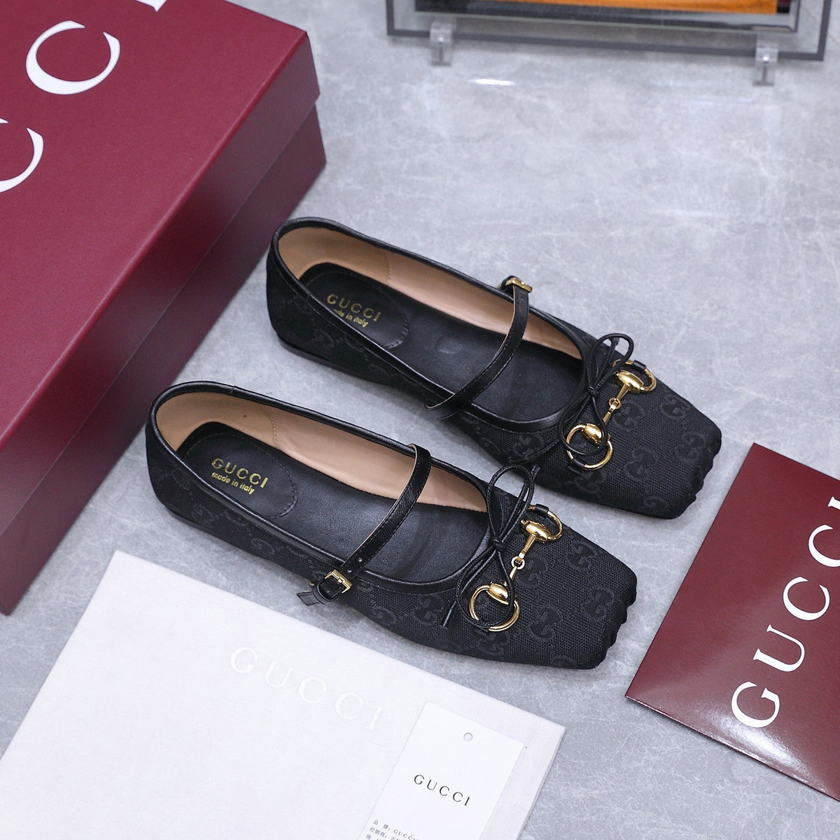 Gucci 2026 Mary Jane Ballet Flats Canvas 758536