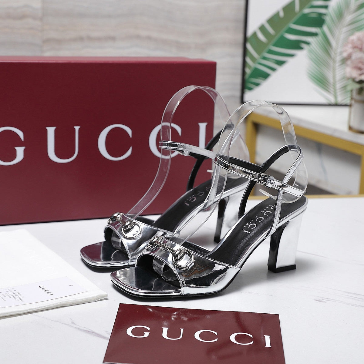 Gucci 2026 GG Lady Horsebit High-Heeled Sandals 75mm Leather 758550