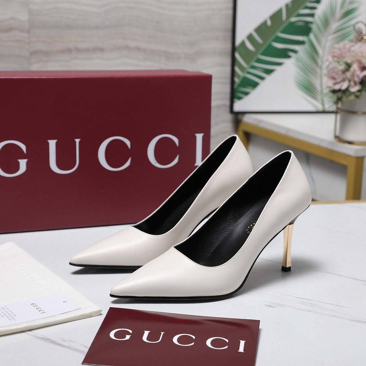 Gucci 2026 GG Bombshell Pumps 85mm Leather 758555