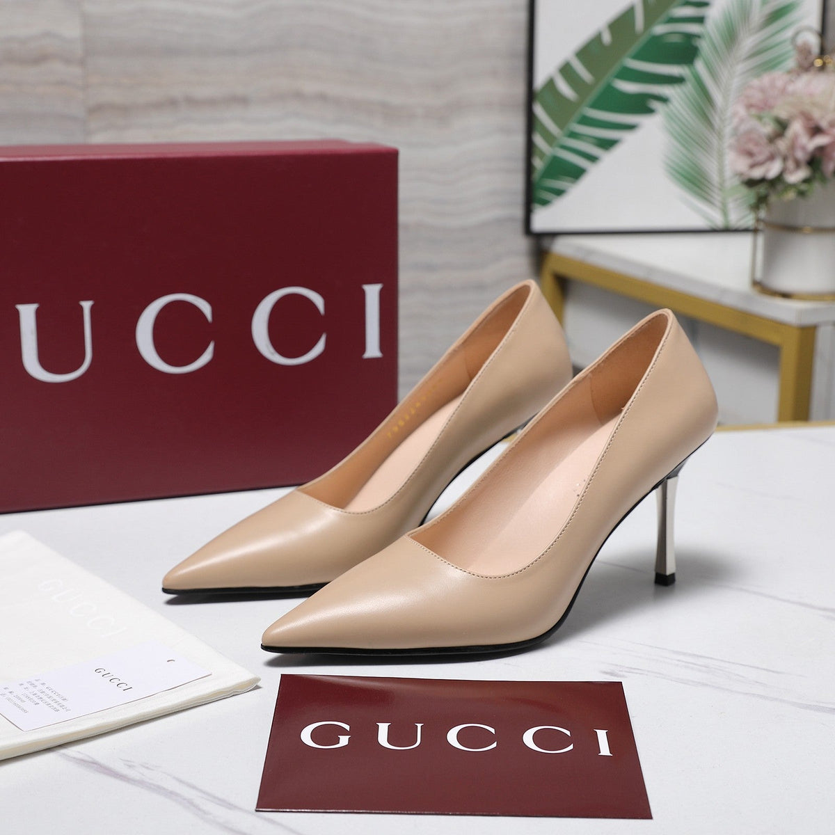 Gucci 2026 GG Bombshell Pumps 85mm Leather 758555
