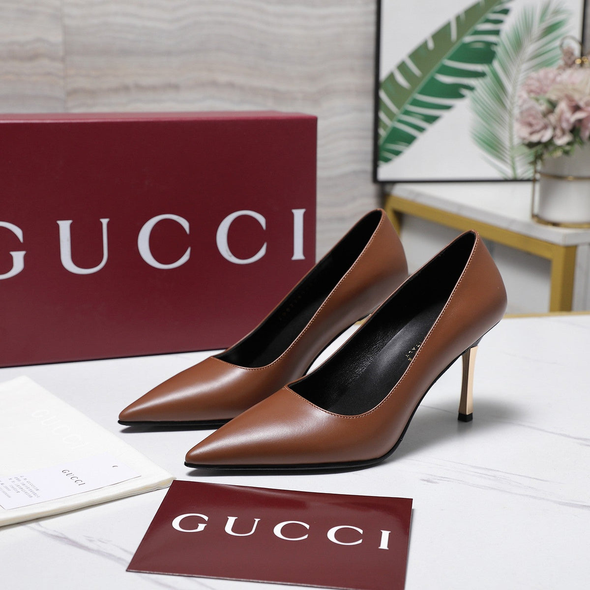 Gucci 2026 GG Bombshell Pumps 85mm Leather 758555