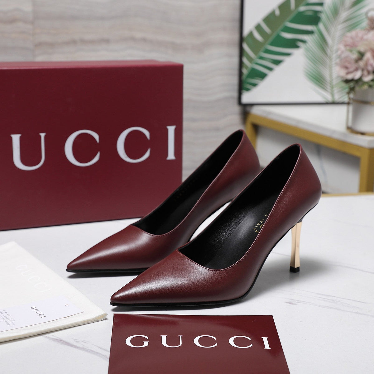 Gucci 2026 GG Bombshell Pumps 85mm Leather 758555