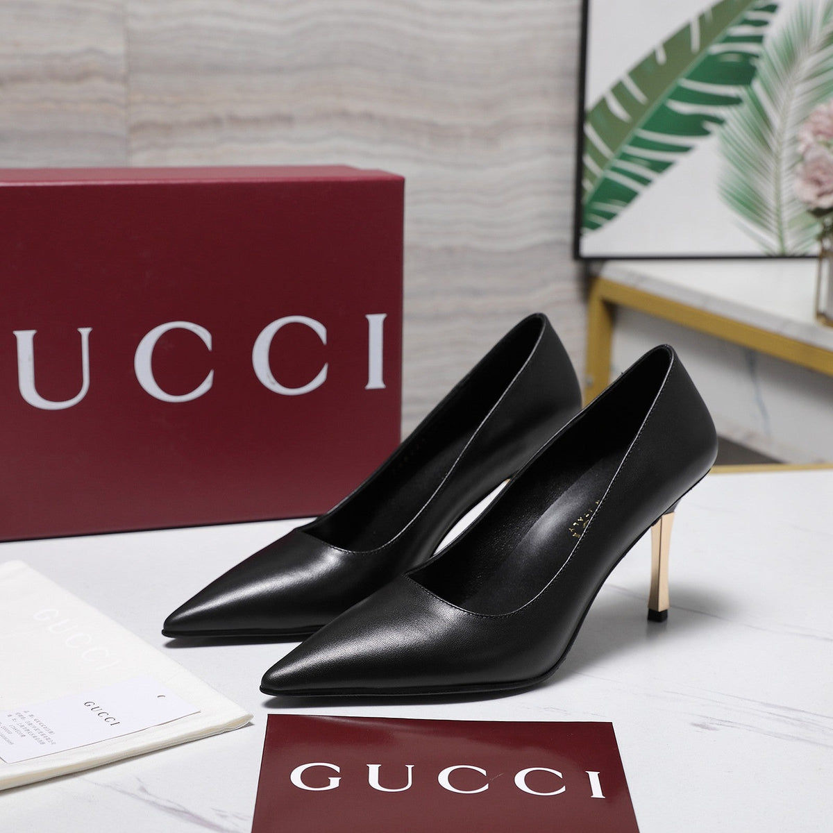 Gucci 2026 GG Bombshell Pumps 85mm Leather 758555