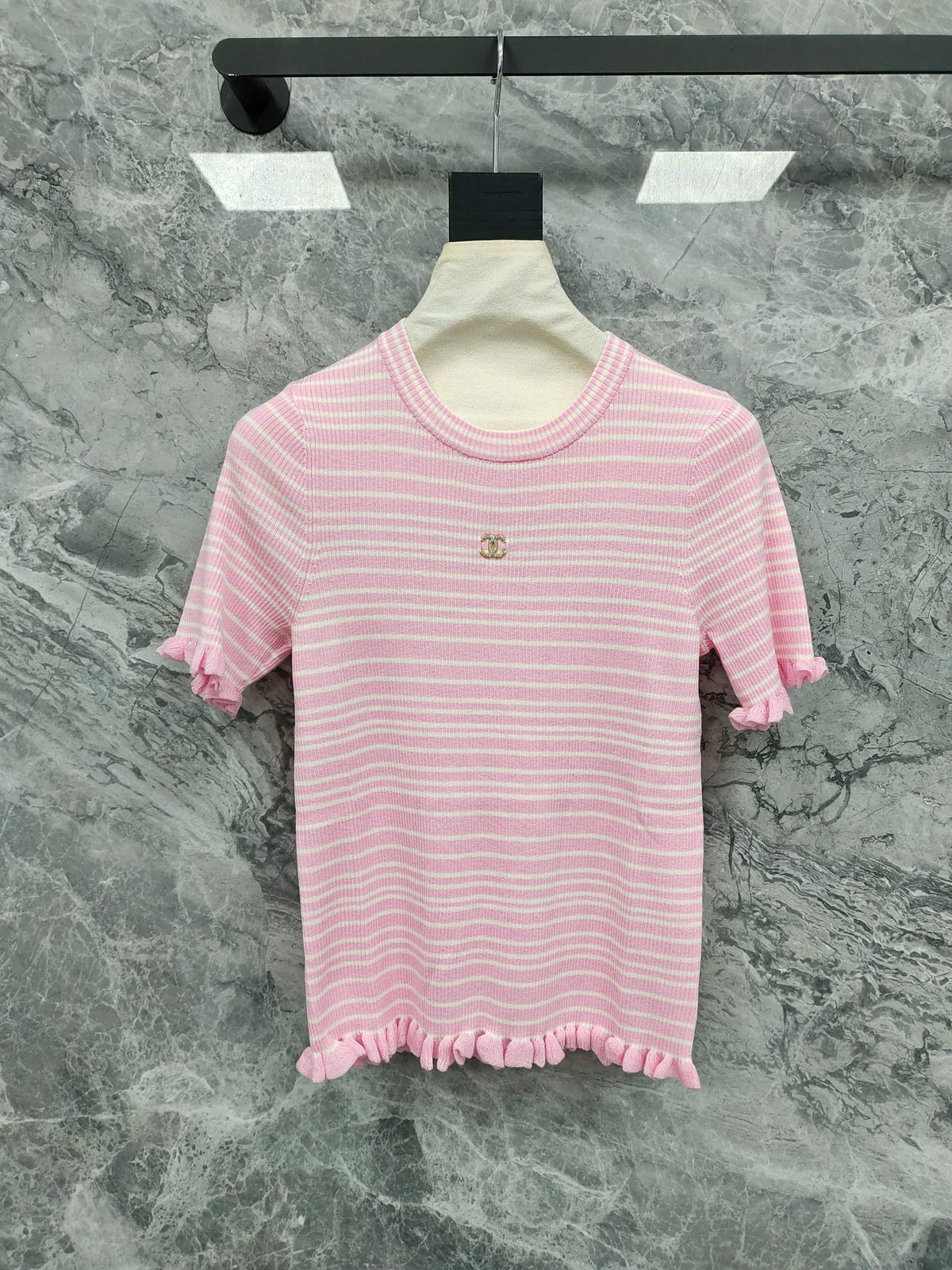 Chanel 2026 Two-tone Short-sleeved Shirt Wool 367635
