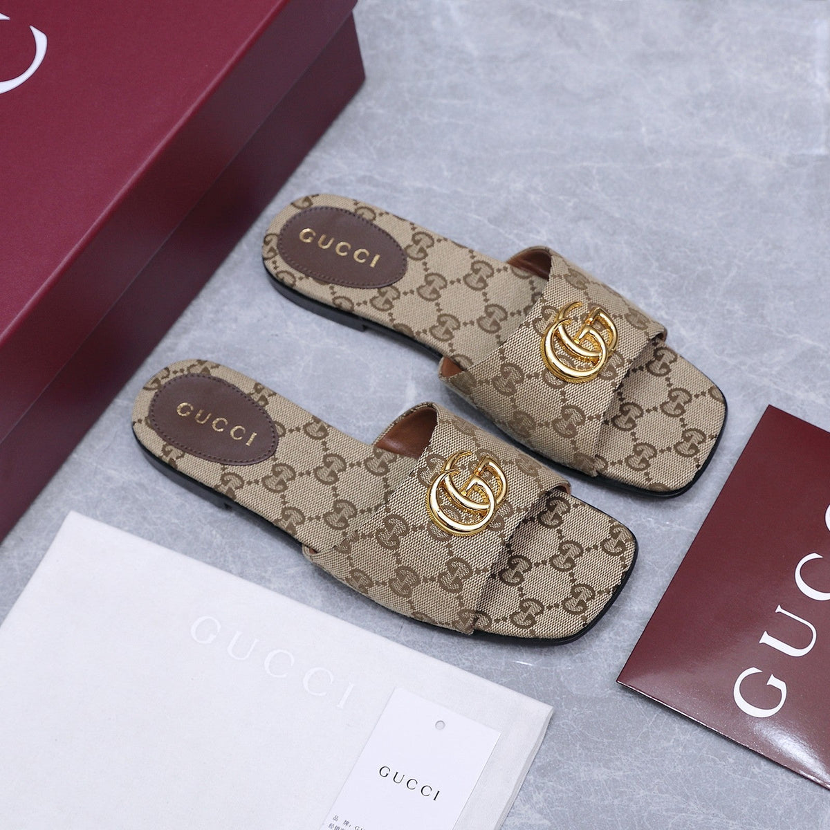 Gucci 2026 Slipper The Signature GG Monogram Canvas Leather 758570
