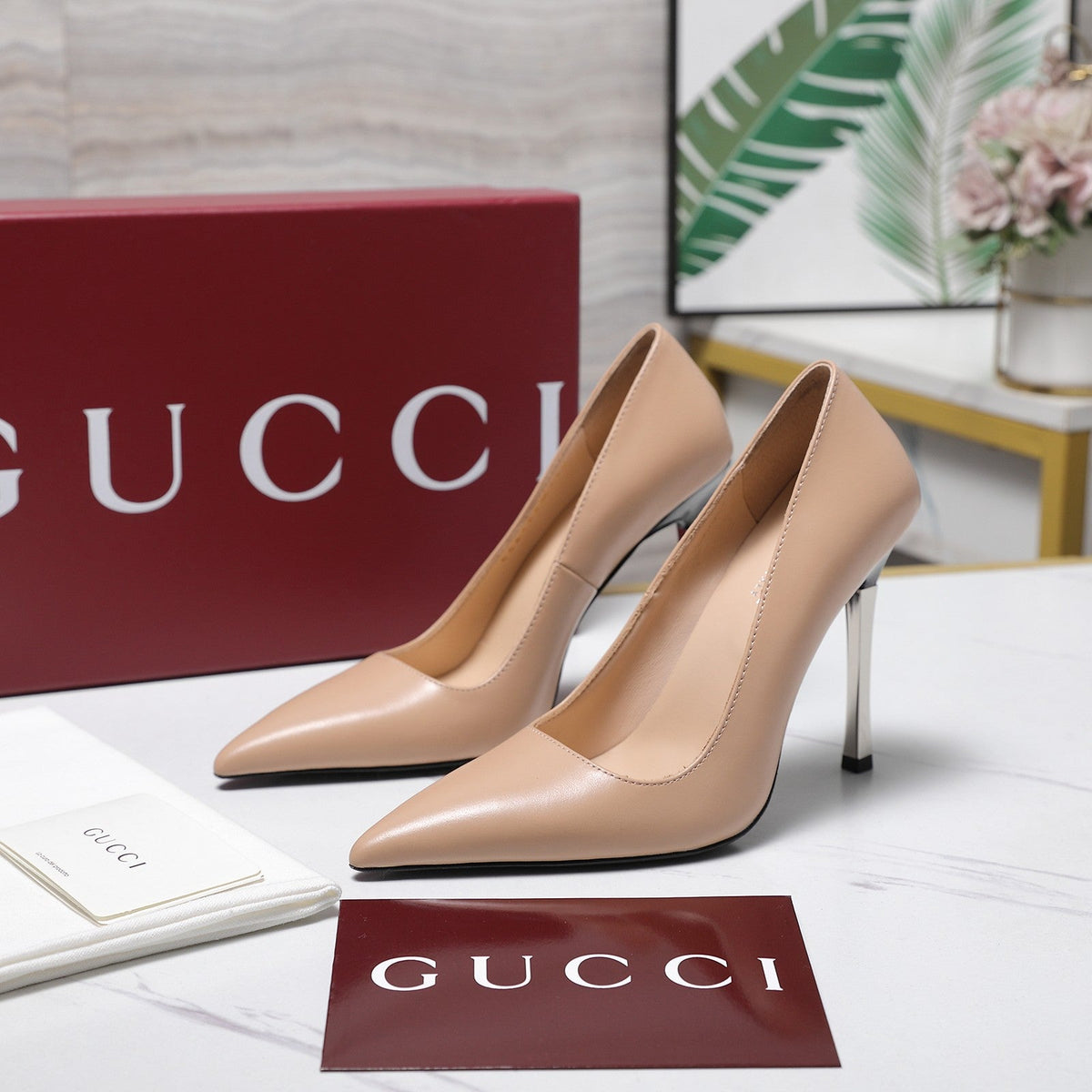 Gucci 2026 GG Bombshell Pumps 110mm Leather 758612