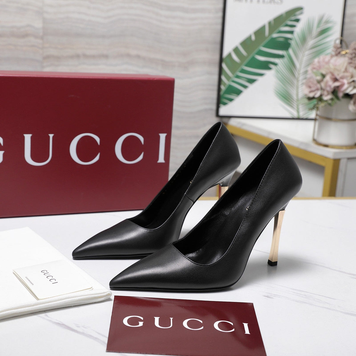 Gucci 2026 GG Bombshell Pumps 110mm Leather 758612