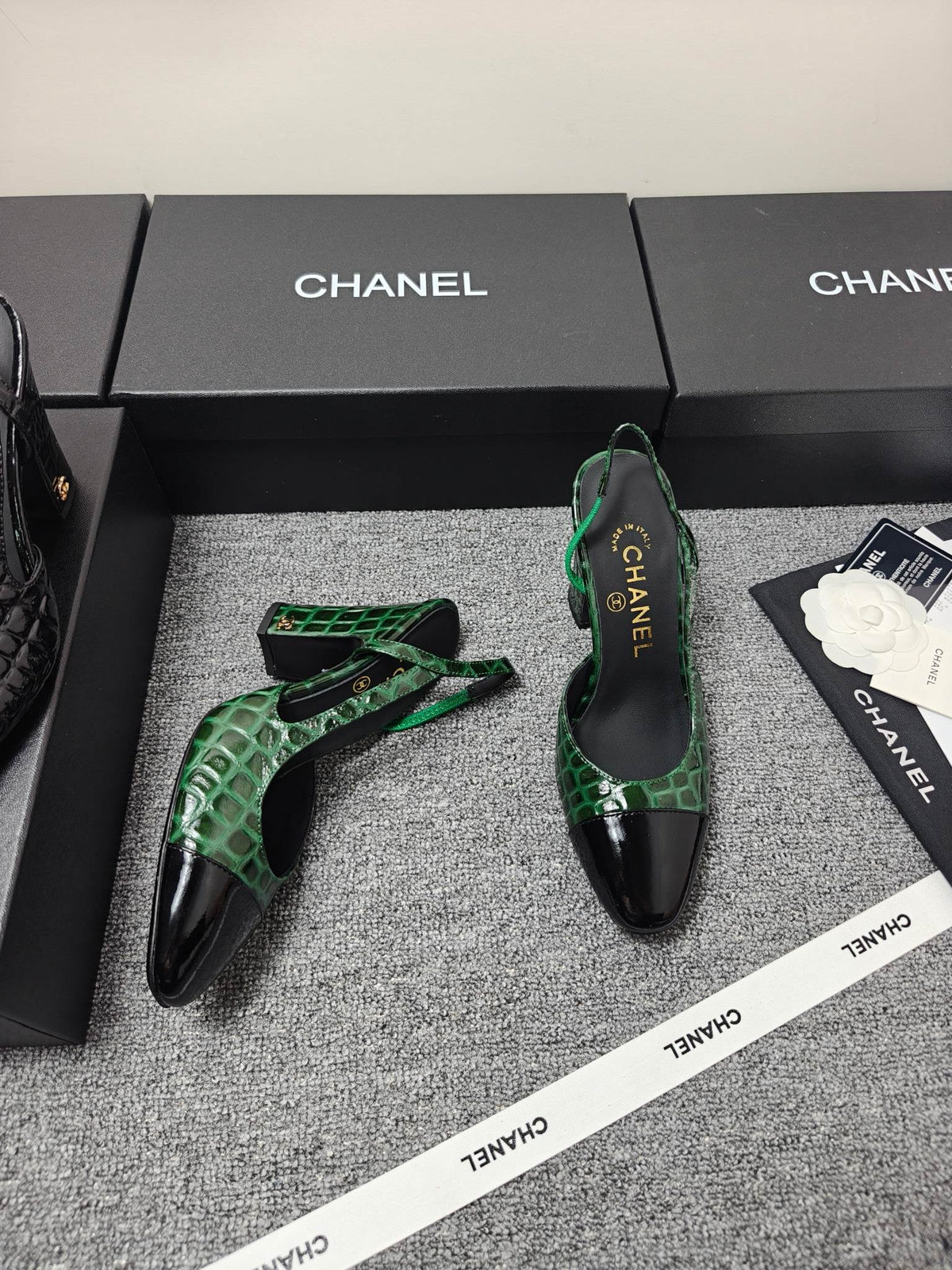 Chanel 2026 Crocodile Embossed Slingback Glossy Calfskin 855982