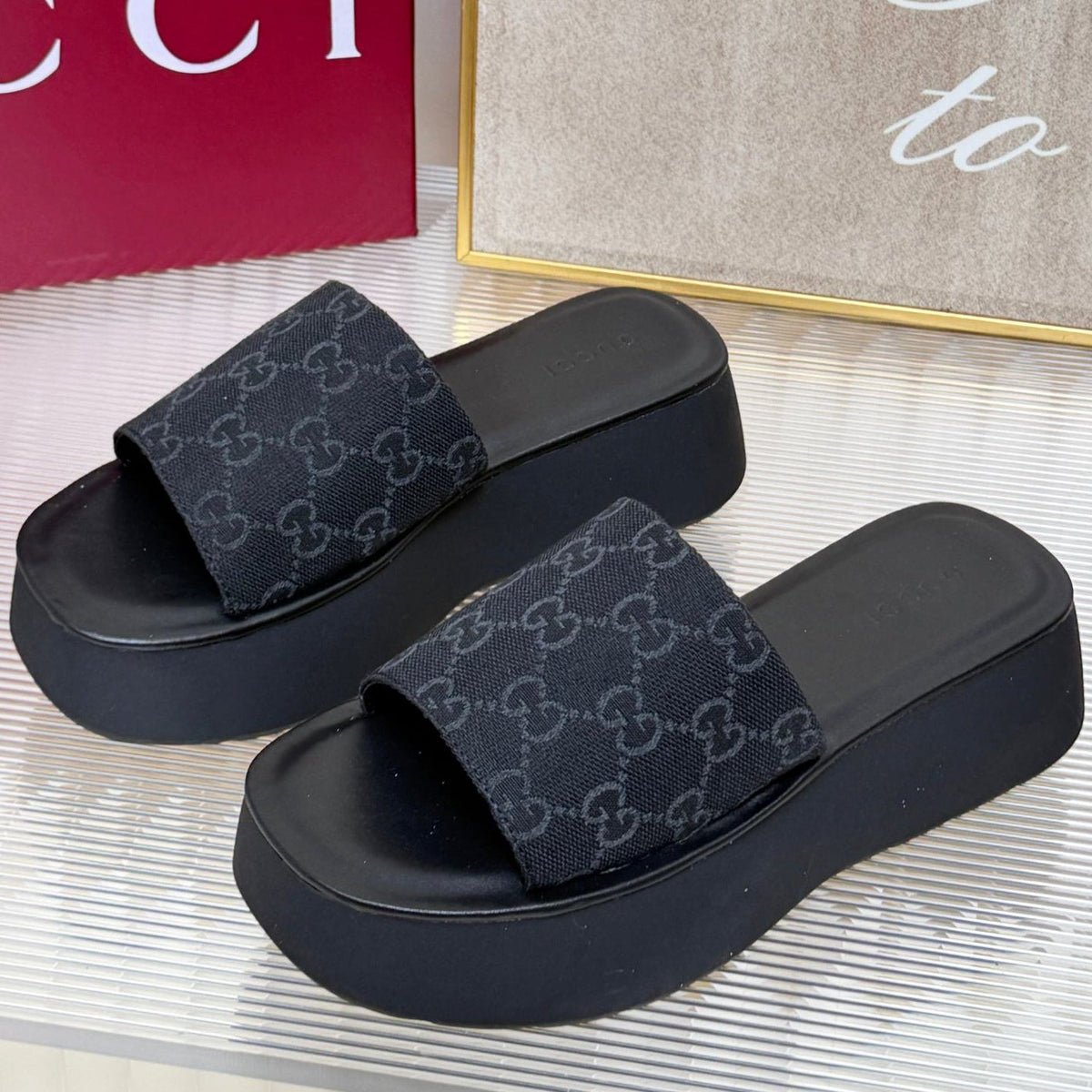 Gucci 2026 Platform Sandals Canvas 987007