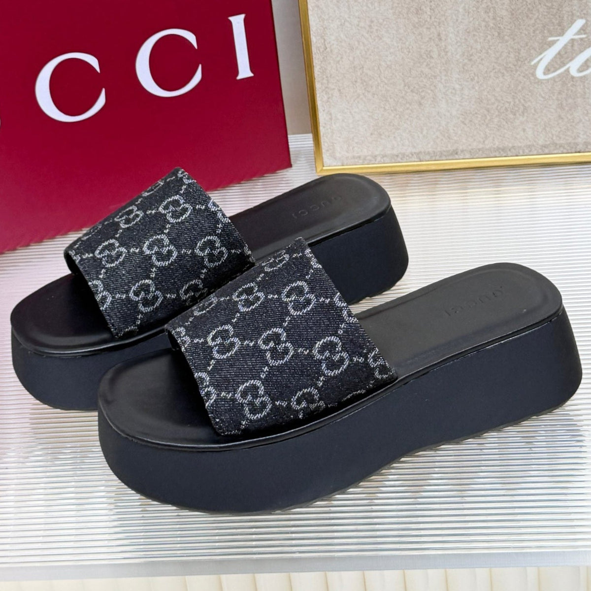 Gucci 2026 Platform Sandals Canvas 987007
