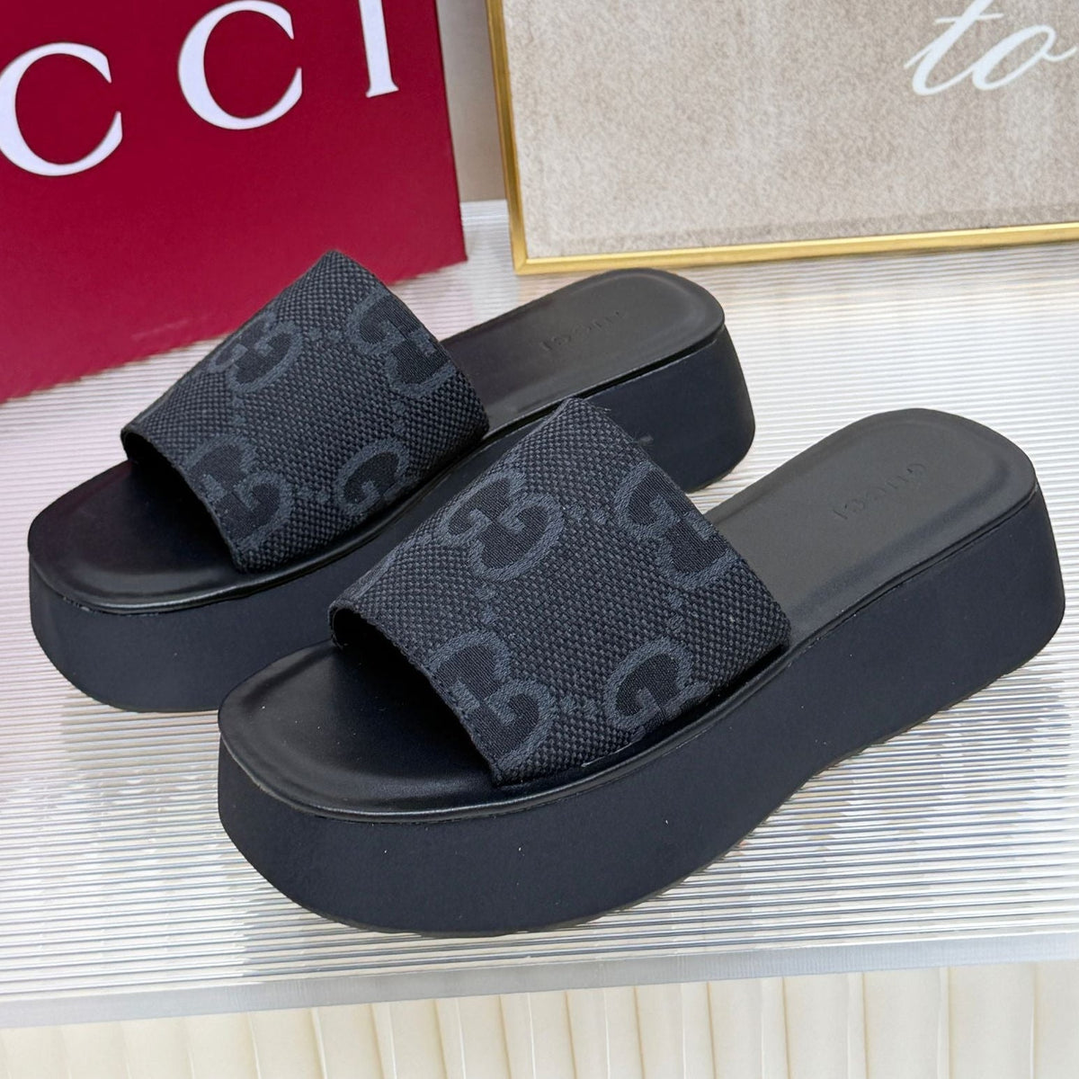 Gucci 2026 Platform Sandals Canvas 987007
