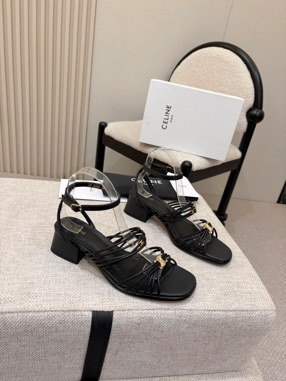 Celine 2026 Clémence Heeled Sandals 40mm Cowhide 957024