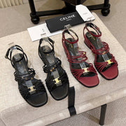 Celine 2026 Clémence Heeled Sandals 40mm Cowhide 957024