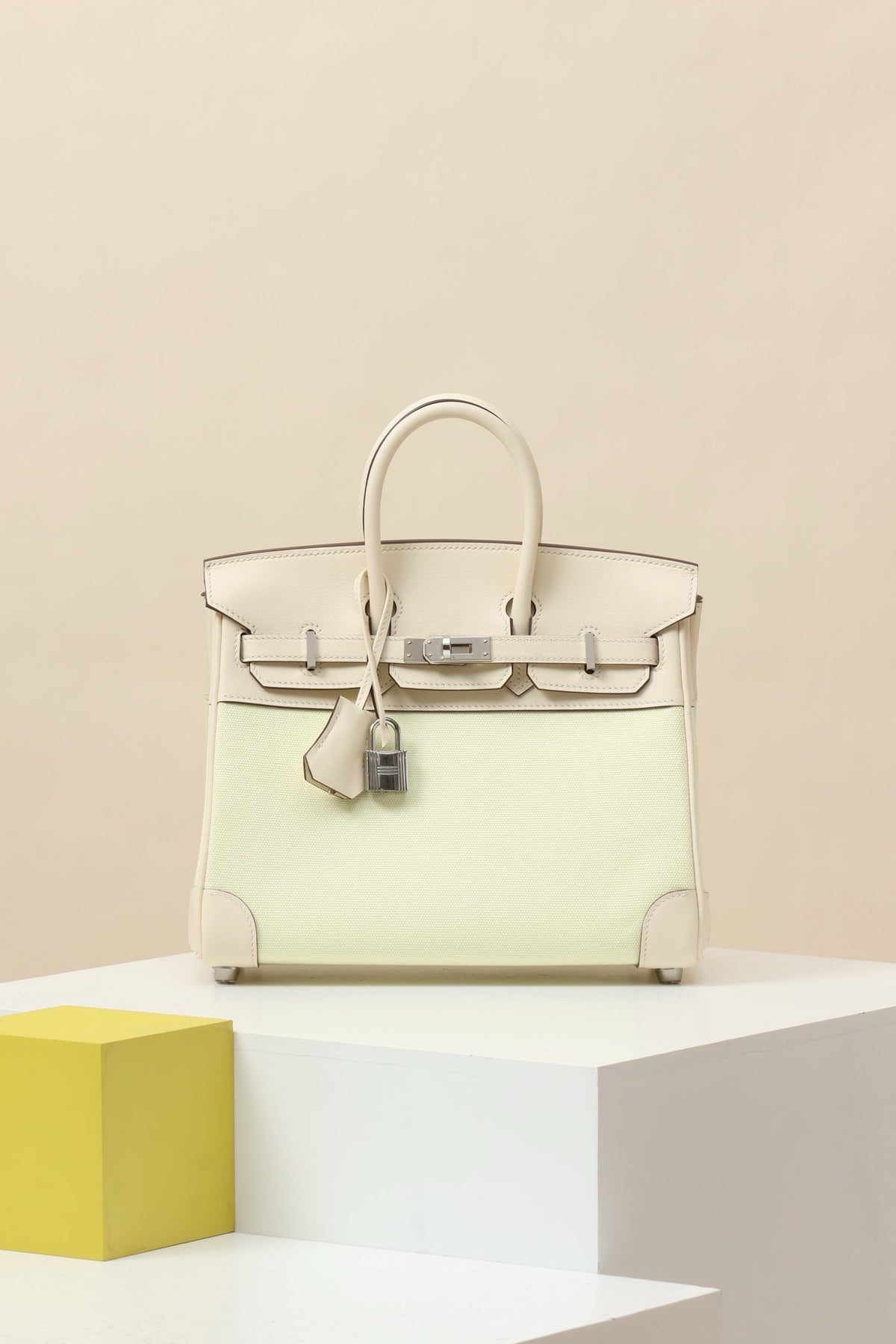 High-end Hermes 2026 Birkin Bag 25cm Toile H Canvas-Swift Leather