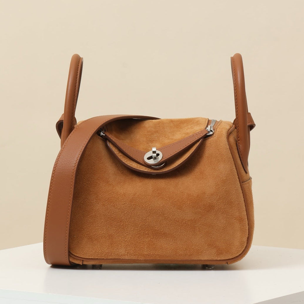 High-end Hermes 2026 Mini Lindy 19cm Swift Calfskin Suede
