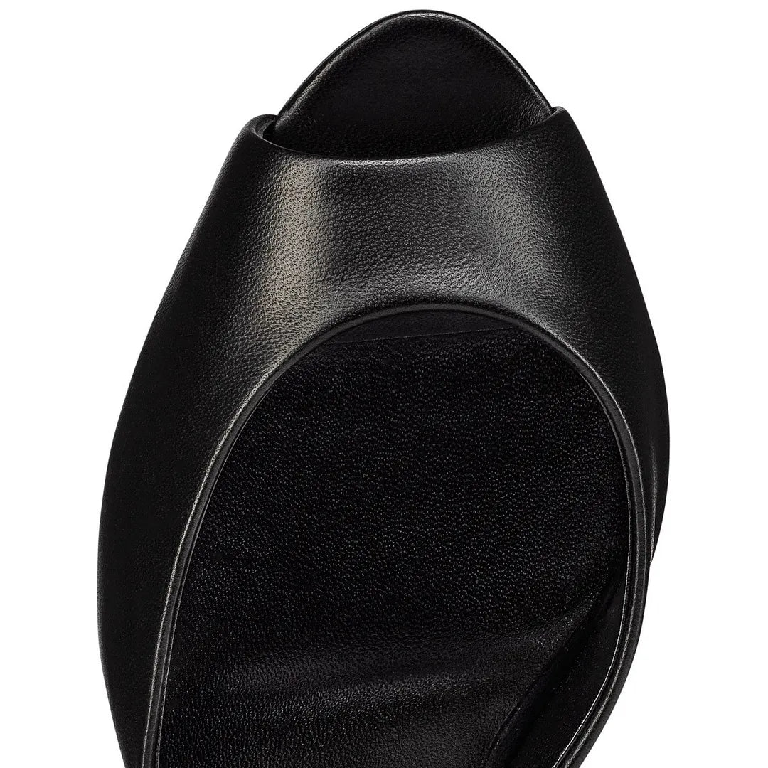 CL 26ss Square High Heel Mules 85 Sheepskin