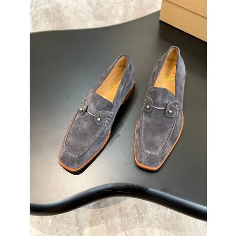 CL Chambelimoc Loafers Suede Calf Leather Smoke Gray
