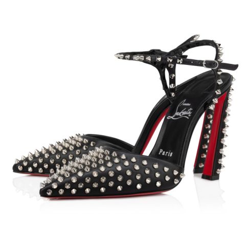 CL Condora Riviera Spikes 100 Mm Pumps Nappa Leather And Silver Spikes Black